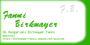 fanni birkmayer business card